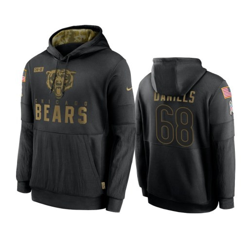 Chicago Bears James Daniels Black 2020 Salute To Service Sideline Performance Pullover Hoodie