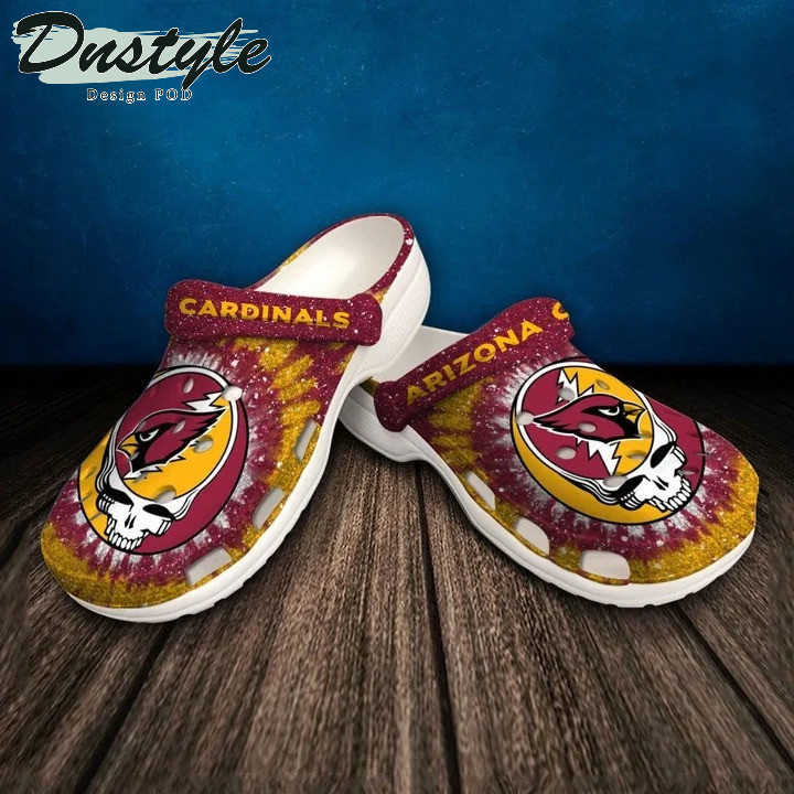 Arizona Cardinals Skull Pattern Crocs Classic Clogs Shoes In Orange & Red