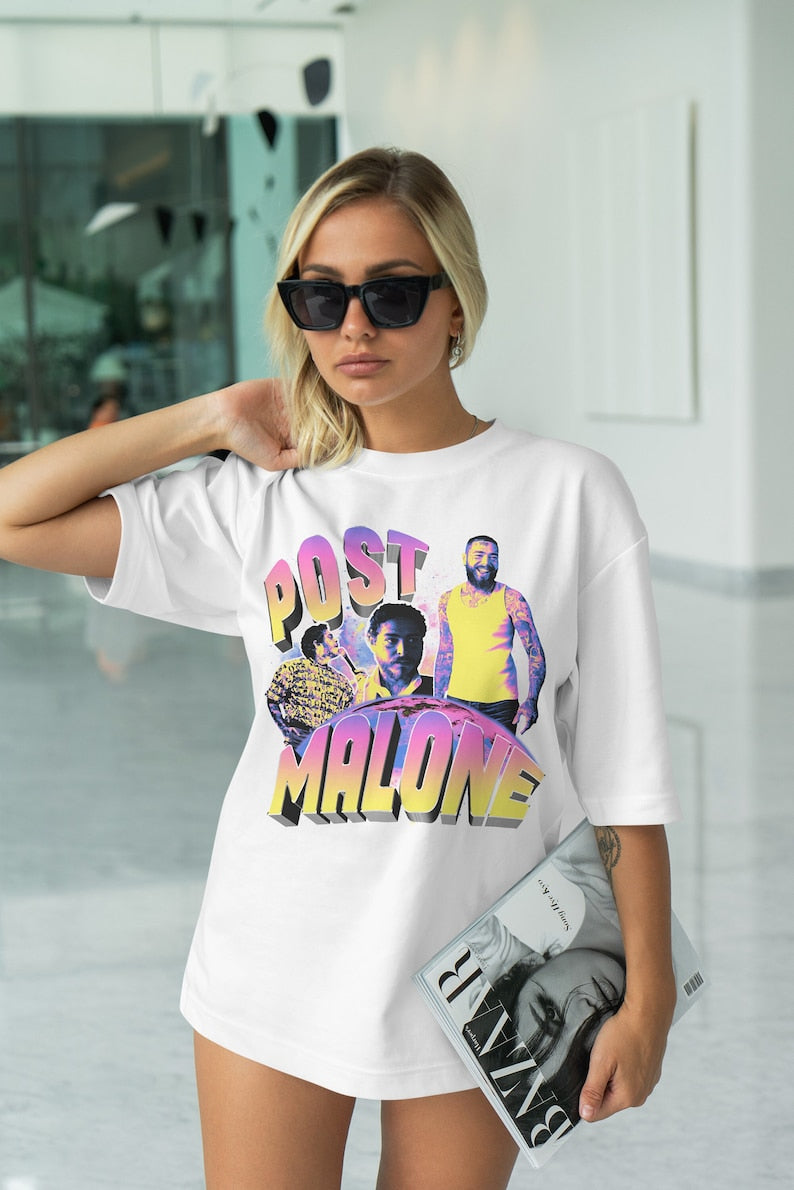 Posty Malone T-Shirt, Pop Music, Bootleg Graphic Tee, Concert Shirt, Posty Malone Tee