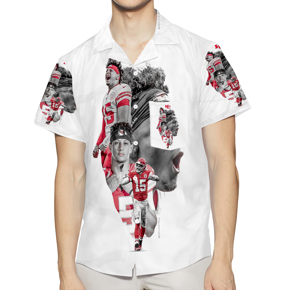 Kansas City Chiefs Patrick Mahomes 15 V2 3D All Over Print Summer Beach Hawaiian Shirt With Pocket