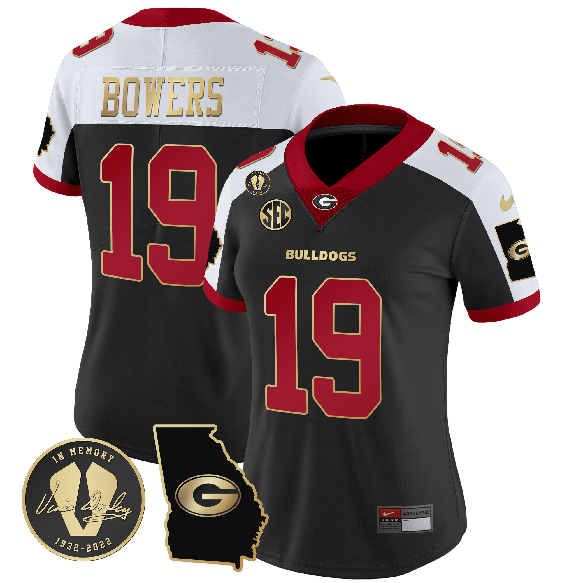 Women’S Georgia Bulldogs 2023 Vapor Jersey V3 – Georgia Map – All Stitched