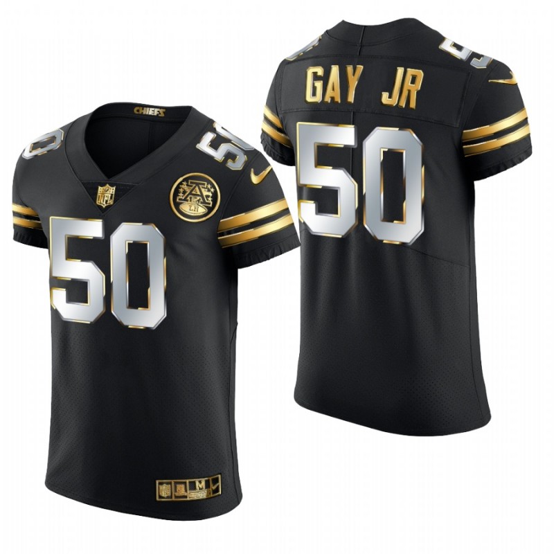 Kansas City Chiefs Willie Gay Jr. Black 2020-21 Golden Edition Elite Jersey – All Stitched, Embroidery