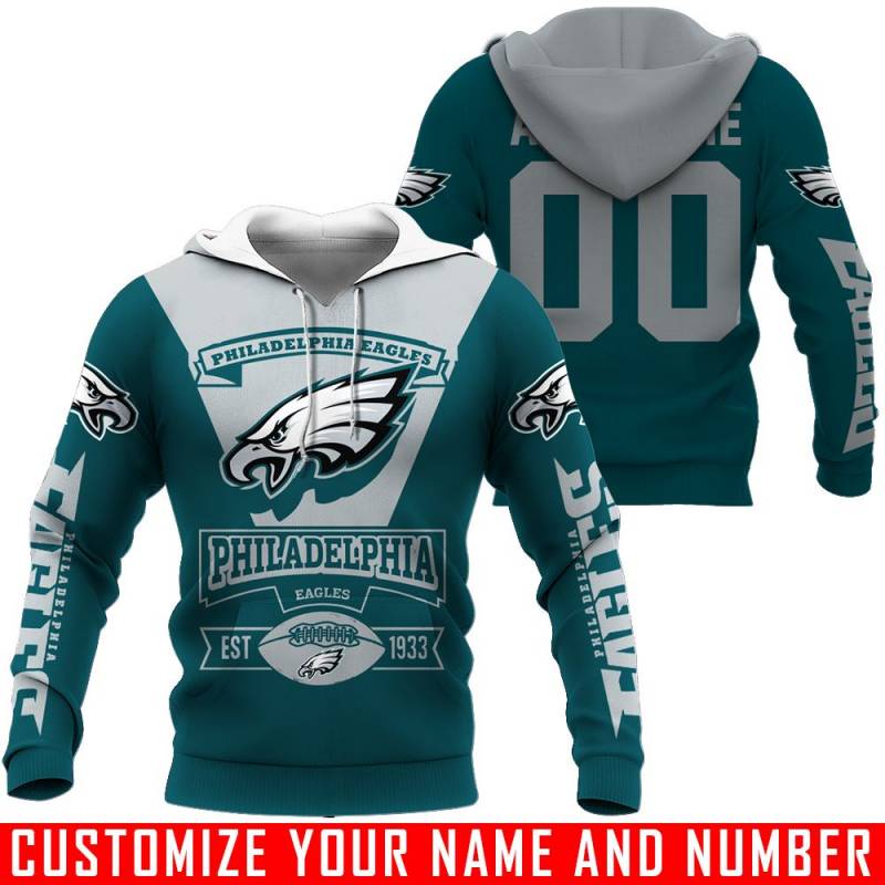 Philadelphia Eagles – EST 1933 – CUSTOMIZE NAME AND NUMBER – HOT SALE 3D PRINTED – NOT IN STORE
