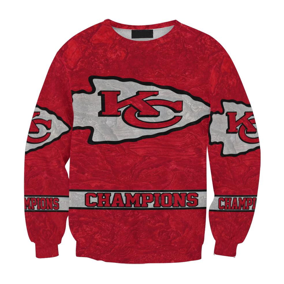 Kansas City Chiefs Emblem Champions Gift For Fan 3D Full Printing Sweatshirt