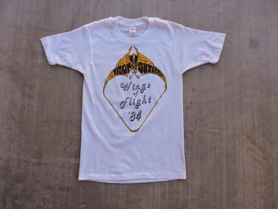 Rare Vintage 80S 1984 Iron Butterflu Wings Of Flight Tour Concert Shirt S Shirt