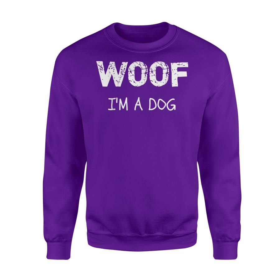 Woof I’m A Dog Simple Funny Pet Halloween Sweatshirt