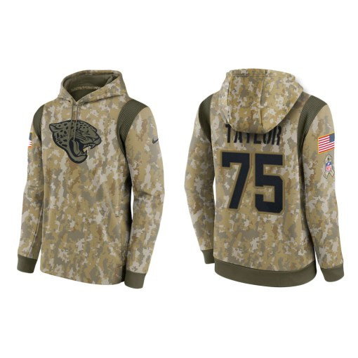 Jawaan Taylor Jacksonville Jaguars Camo 2021 Salute To Service Veterans Day Therma Pullover Hoodie