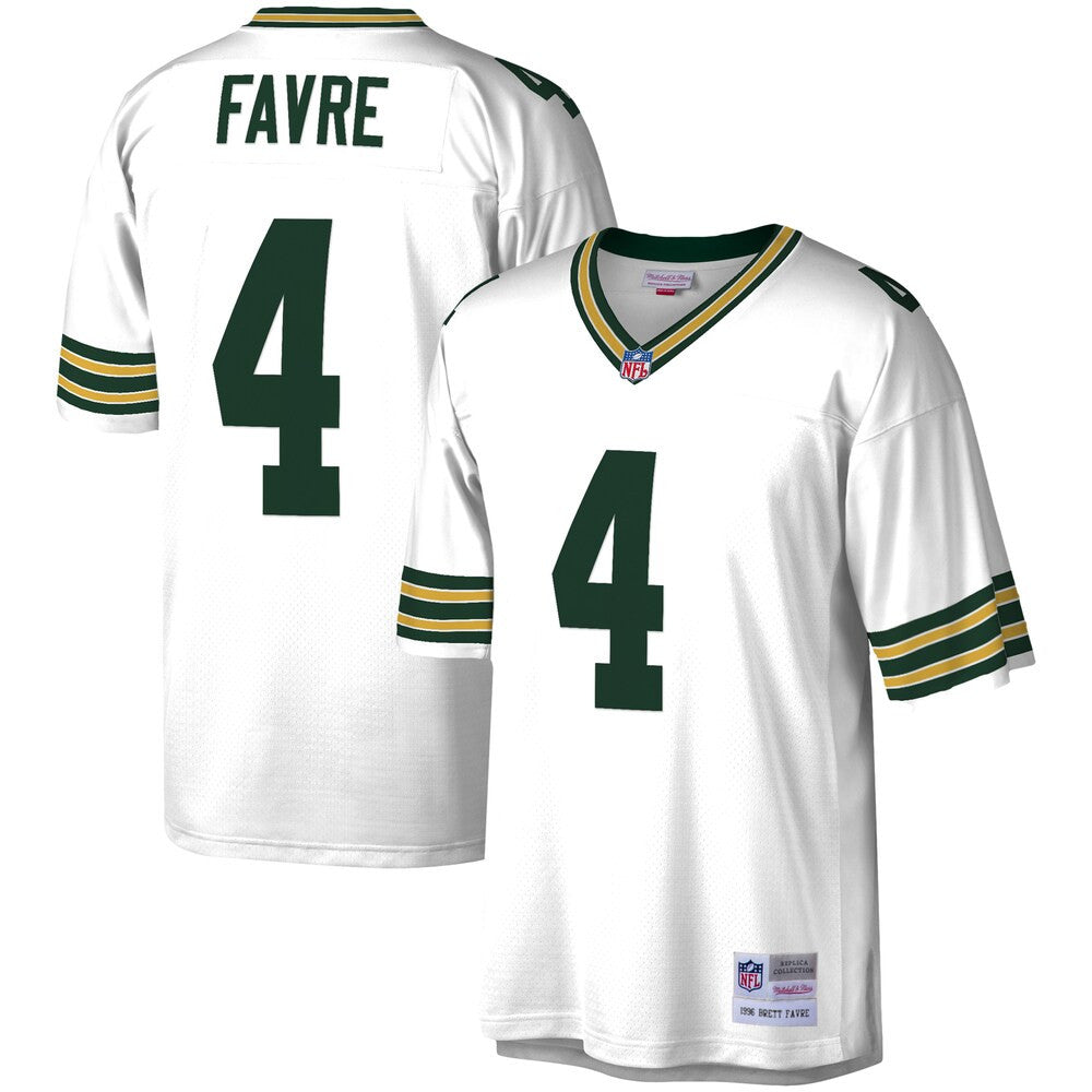 Men’S Green Bay Packers Brett Favre Mitchell & Ness White 1996 Legacy ...