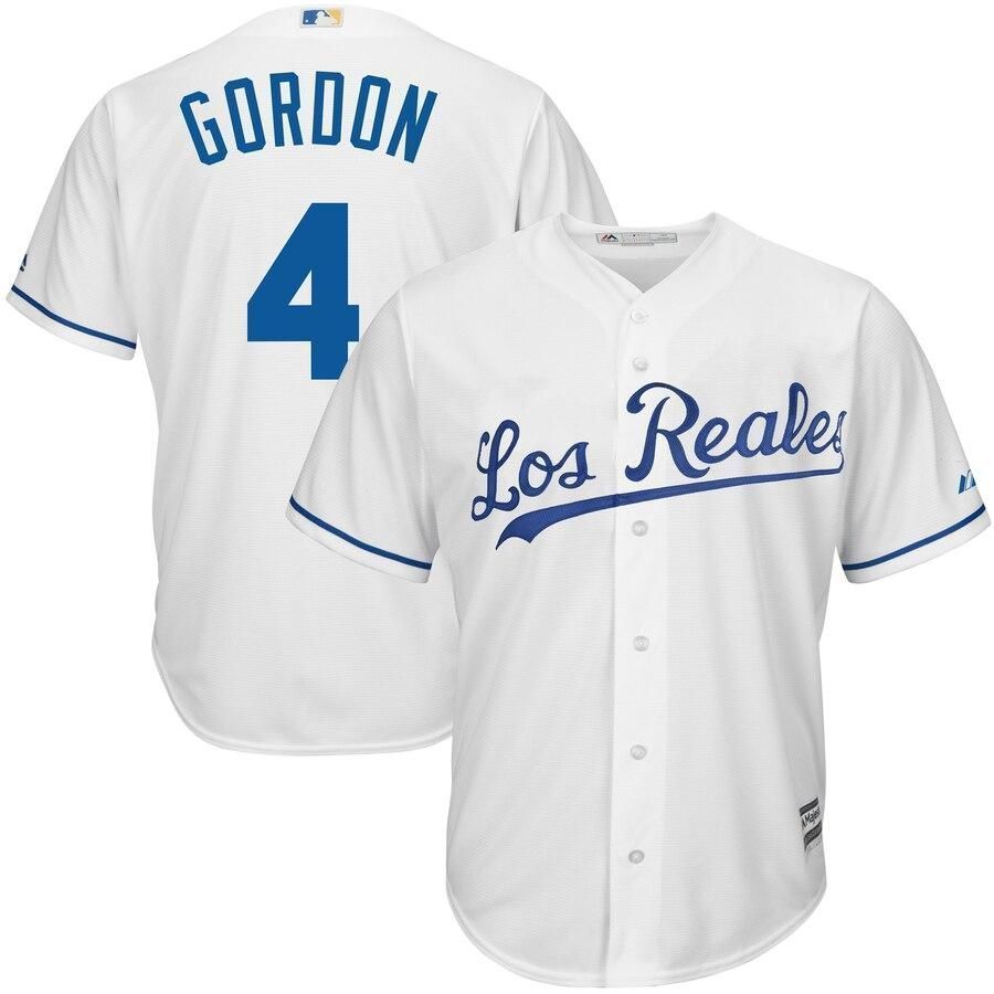 Alex Gordon Kansas City Royals Majestic Los Reales Cool Base Player White 3D Jersey