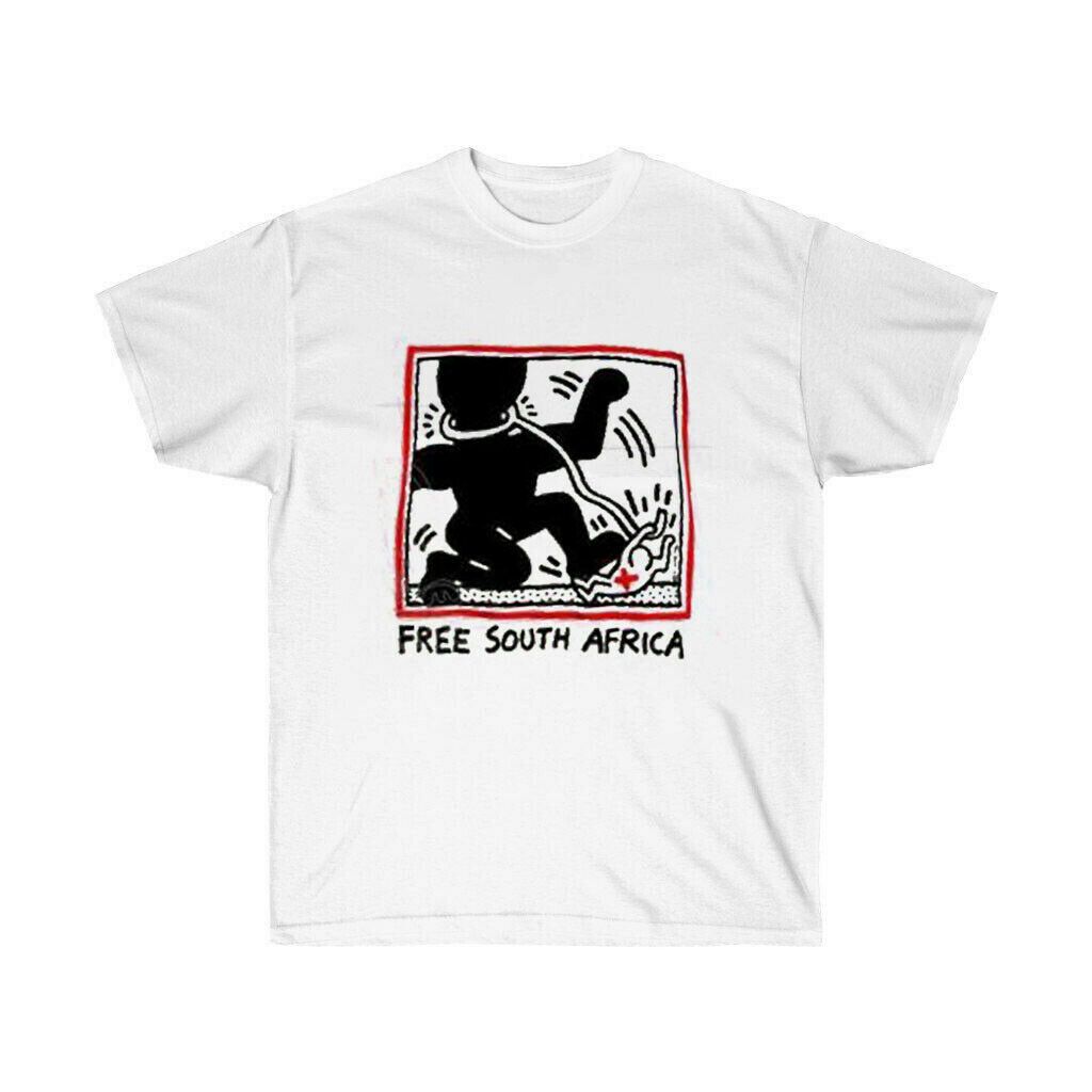 1985 Free South Africa Keith Haring Vintage T-Shirt Reprint Size S to 2XL