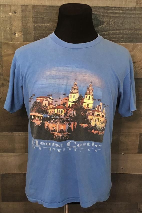 Vintage Hearst Castle San Simeon California 1990S 90S Tourist Travel Shirt 1990S Vintage Clothing Shirt