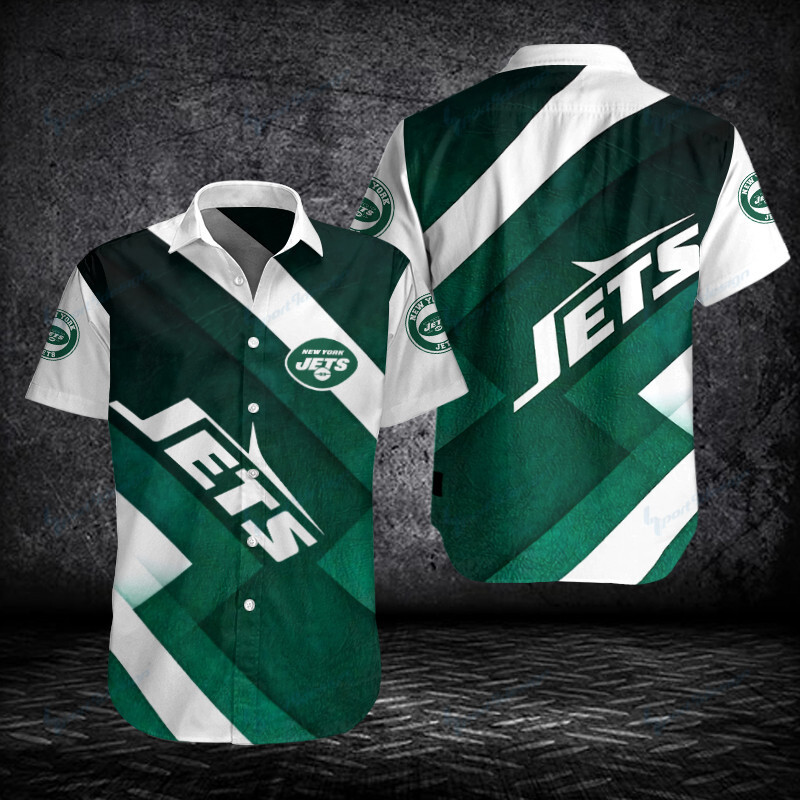 New York Jets Button Shirt Bg928