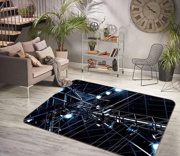 3D Bright Light On Metal Area Rug Home Decor