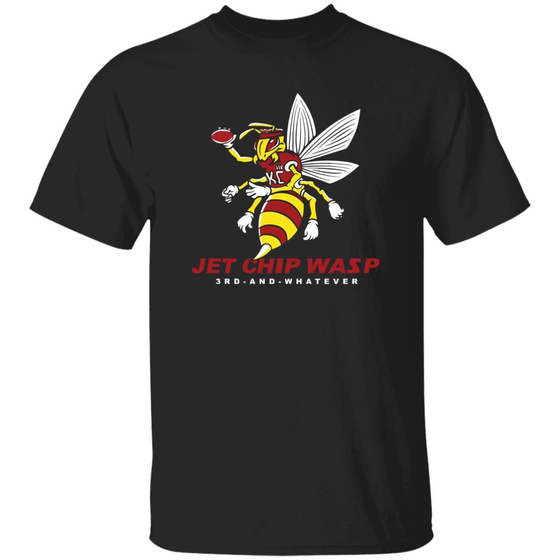 Kc Chiefs Wasp Shirt Patrick Mahomes Bee Kansas City Chiefs Jet Chip Wasp Shirt The Latest Wasp Jet Chip Wasp 3Rd And Whatever T Shirt Black