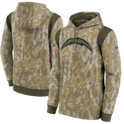 Los Angeles Chargers 2021 Salute To Service Therma Performance Pullover Hoodie – Camo