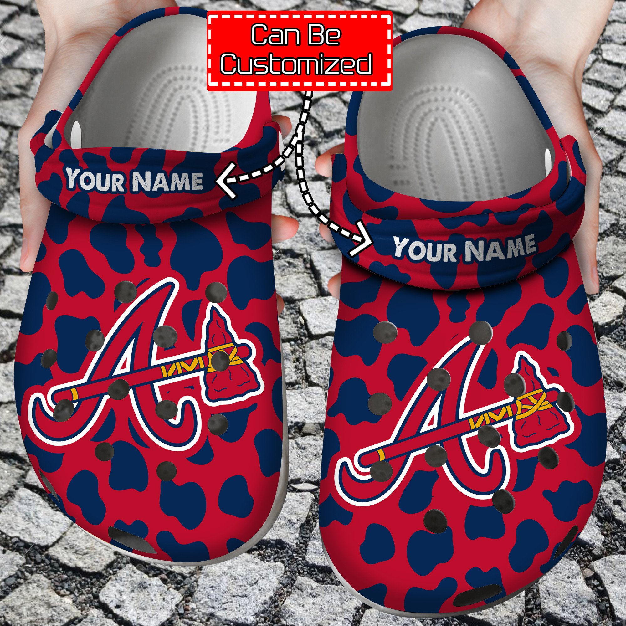 Custom Team Logo & Name Baseball Cow Animal Print New Crocs Style Clog Shoes