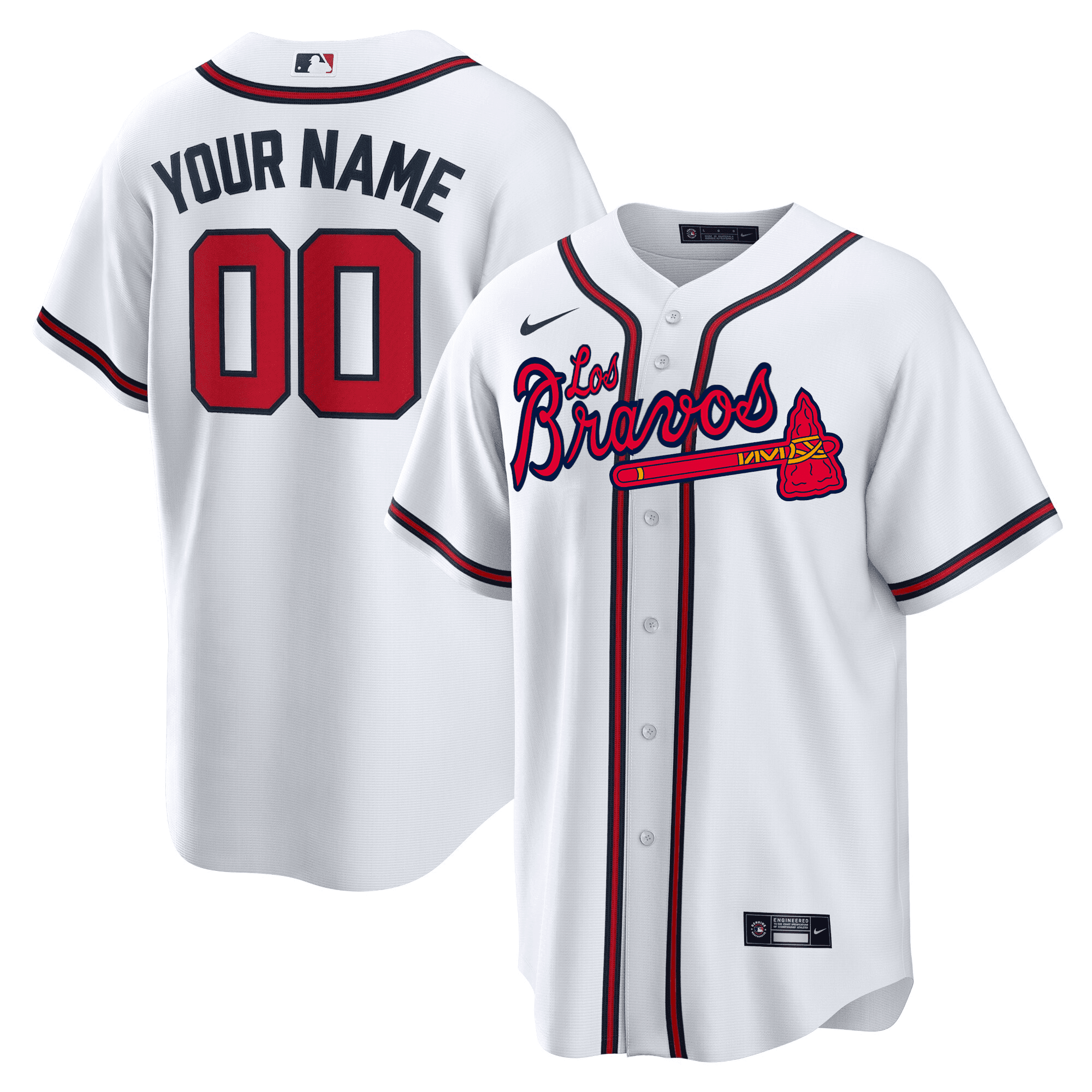 Atlanta Braves Los Bravos Custom Jersey – All Stitched