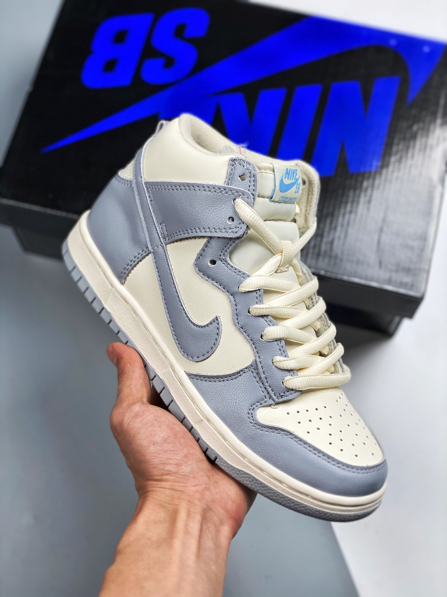 Nike Dunk High SailFootball Grey-Pale Ivory 5339490