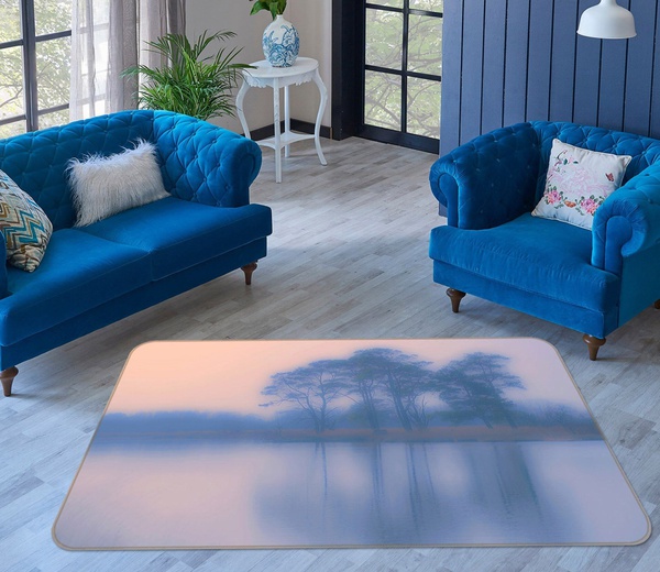 3D Big Tree Reflection Blur Area Rug Home Decor