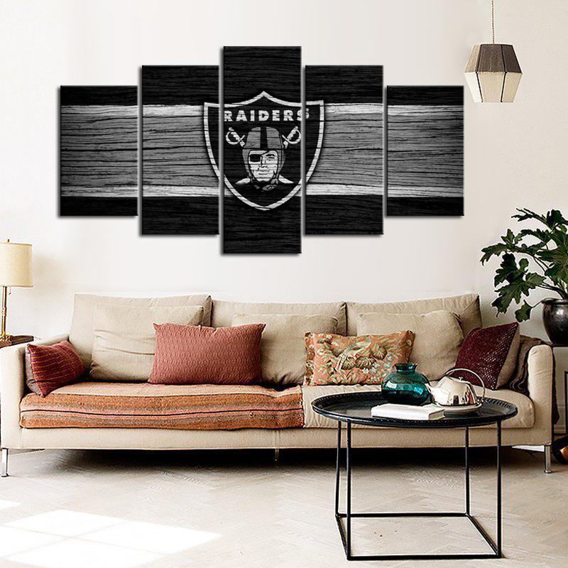 Las Vegas Raiders Wooden Look Wall Canvas 1 – Donelanetop Store