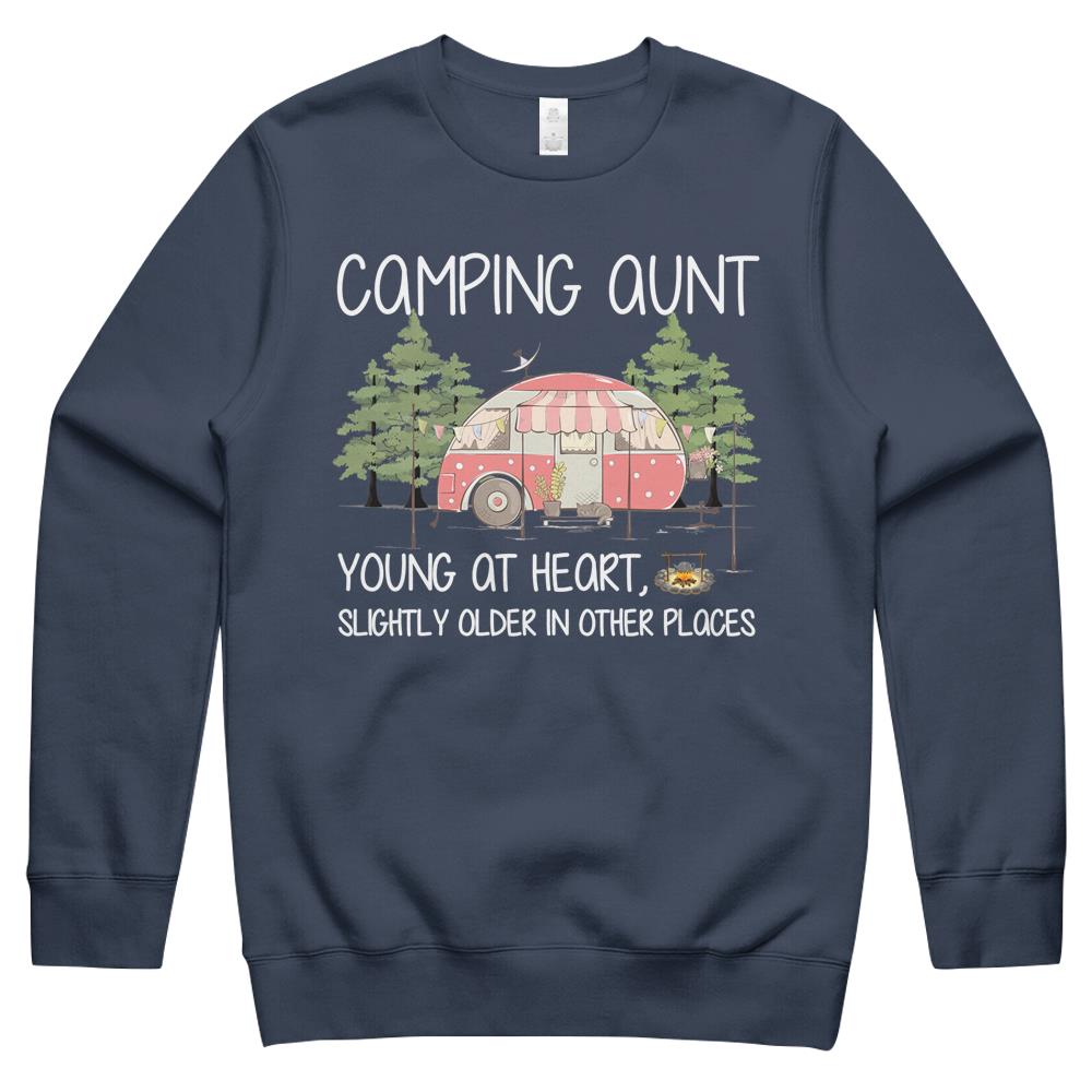 Camping Aunt Matching Camp Family Camper Cool Vintage Crewneck Sweatshirt