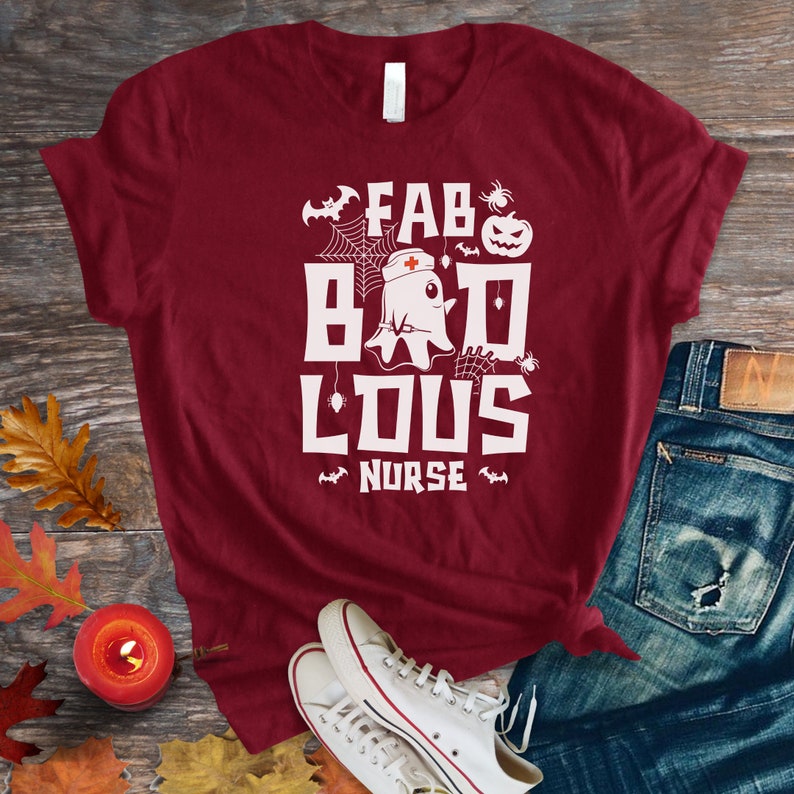 Heart of Nursing Faboolous Nurse Halloween Shirt, Funny Halloween T-Shirt, Spooky Halloween Shirt, Halloween Crewneck T Shirt