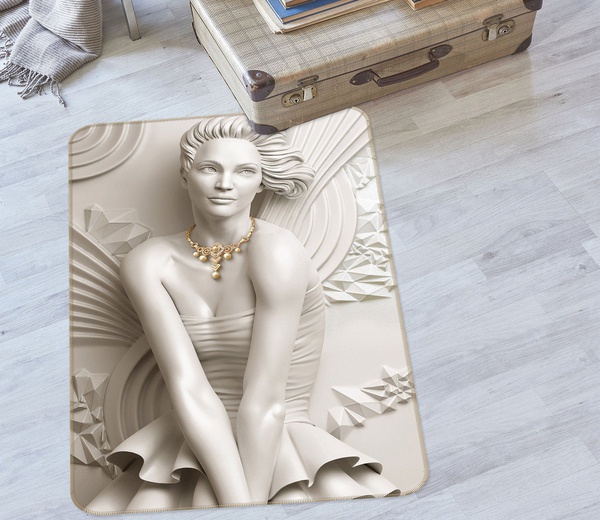 3D Beauty Statue Background Area Rug Home Decor