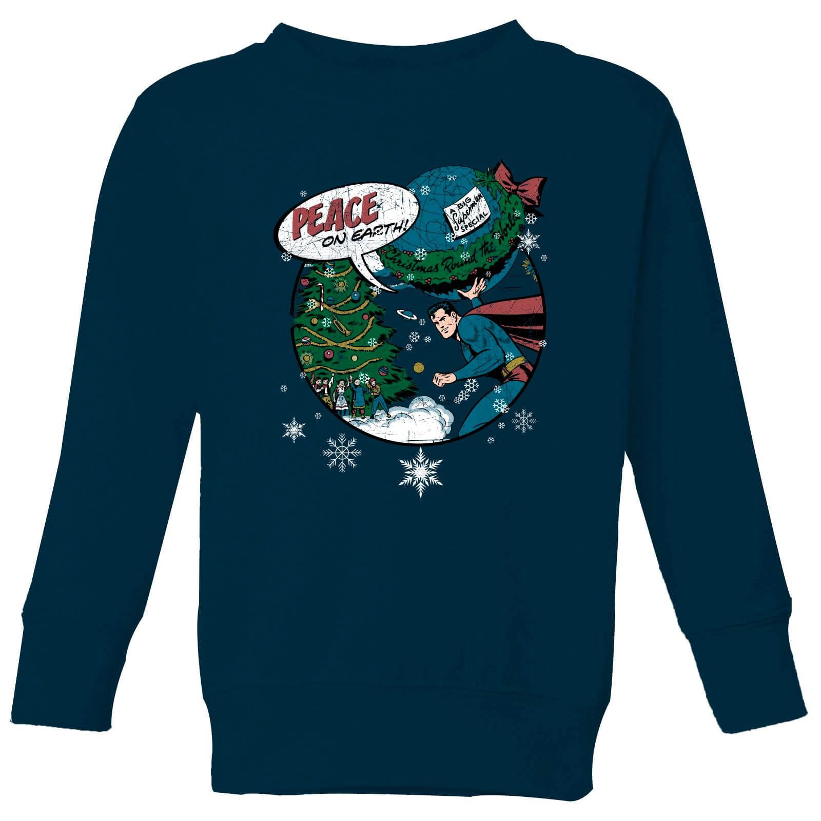 Dc Superman Peace On Earth Christmas Navy 11 12 Years Navy Shirt