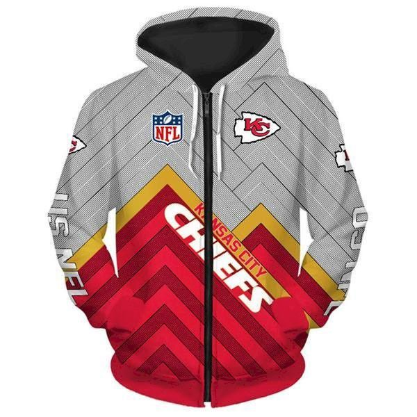 Kansas City Chiefs Zip Up Hoodies 3D Sweatshirt