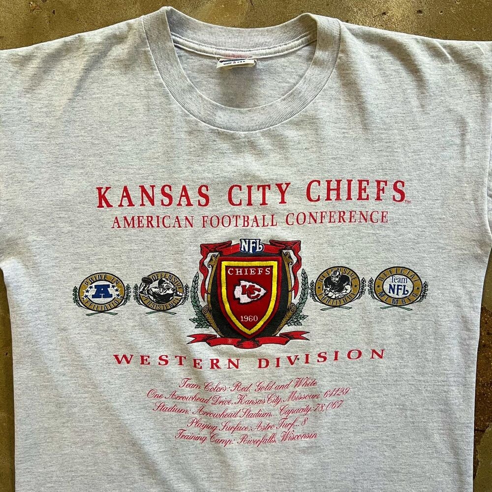 Vintage 90S Kansas City Chiefs T Shirt Nutmeg Mills Single Stitch