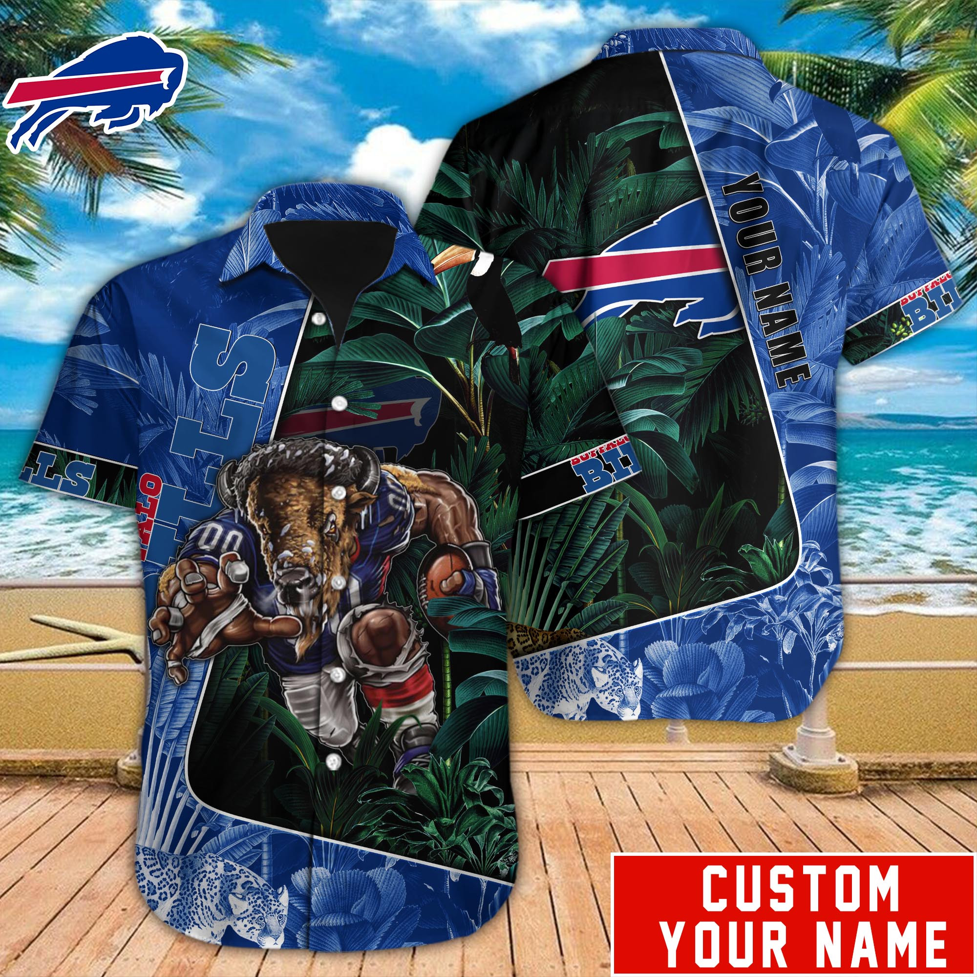 Buffalo Bills Nfl-Hawaiian Shirt Custom M-40881