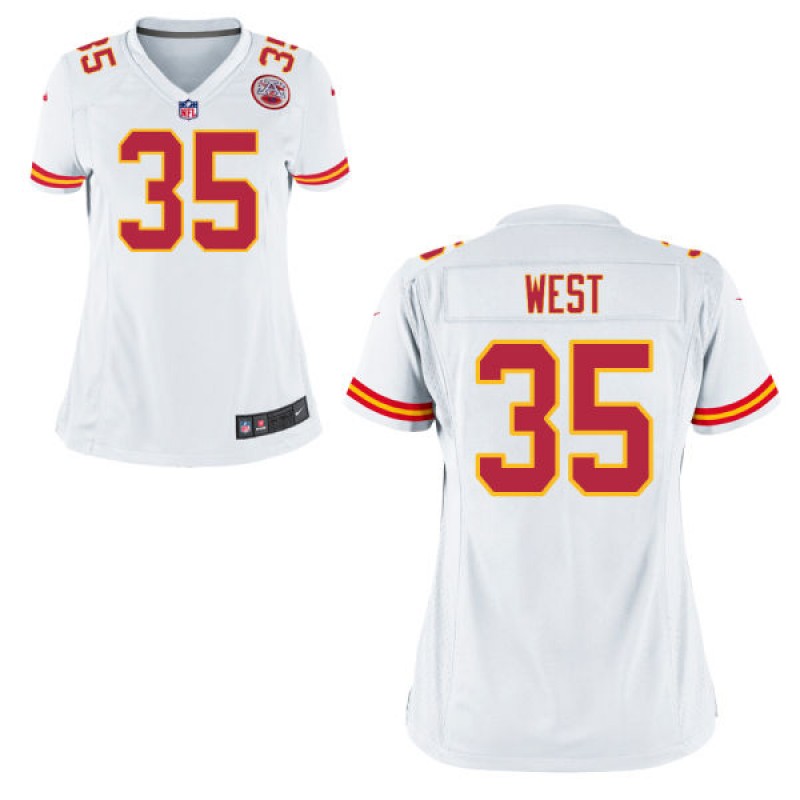 Women Kansas City Chiefs #35 Charcandrick West White Game Jersey