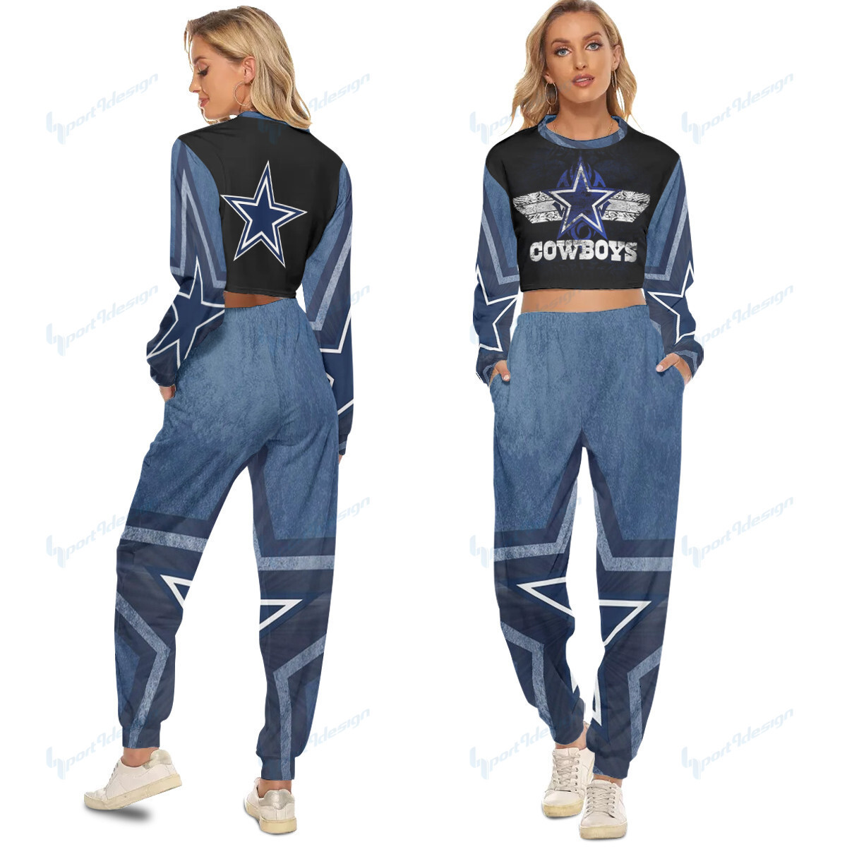 Dallas Cowboys Crop Sweatshirt Suit 33