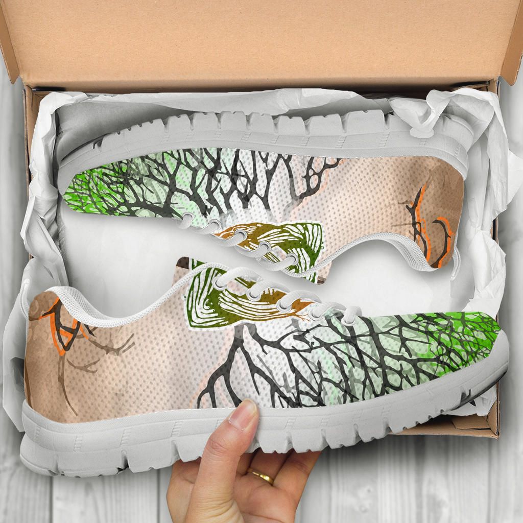 Celtic Sneakers – Celtic Ireland Trinity Knot With Tree Of Life White – BN19