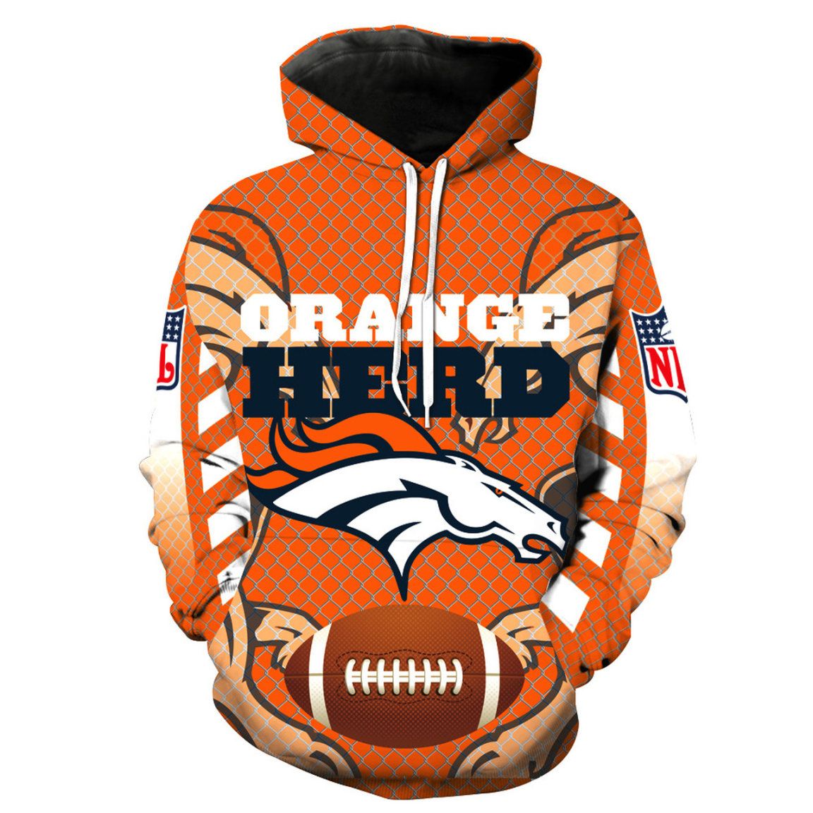 Denver Broncos Orange Herd Men And Women Hoodie 3D Zip Hoodie Denver Broncos Hoodie 3Dshirt Denver Broncos Pullover Hoodiehoodie Zip 3D V23476