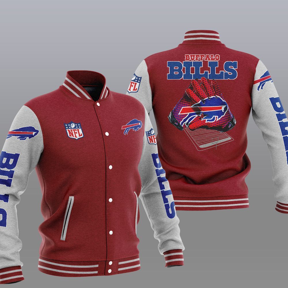 Buffalo Bills Red Baseball Jacket