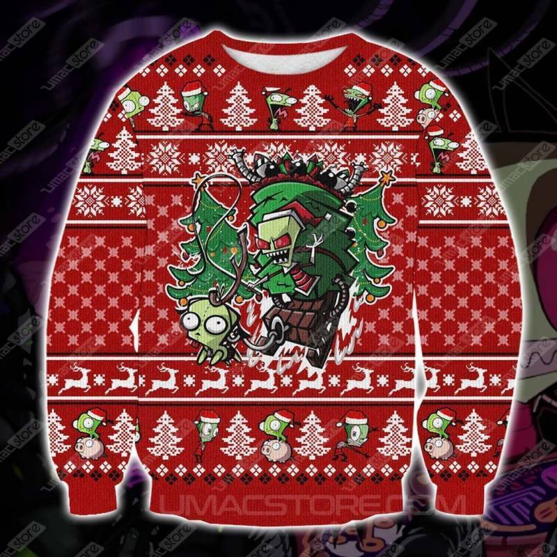 Invader Zim Doom Doom Doom 3D Print Ugly Christmas Sweatshirt