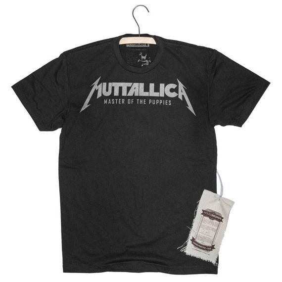 Metallica Shirt Band Shirt Metallica Parody Muttallica Dog Shirt Hand Screen Printed Muttallica On A Mens Shirt Metallica Band Shirt