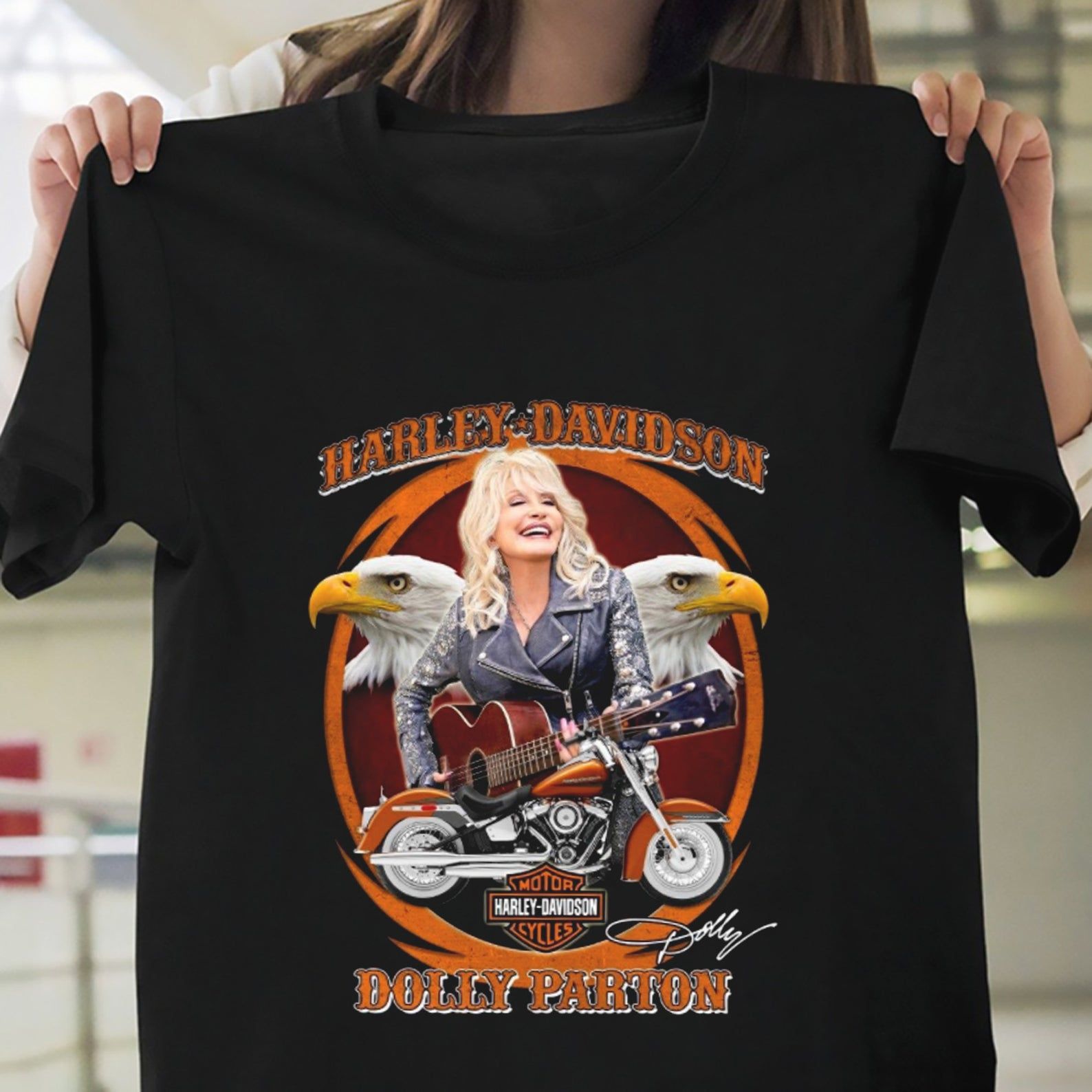 Vintage Harley Davidson Dolly Parton T Shirt Unisex Harley Davidson Eagle Shirt Dolly Parton Shirt Musician Dolly T-shirt Birthday Gift