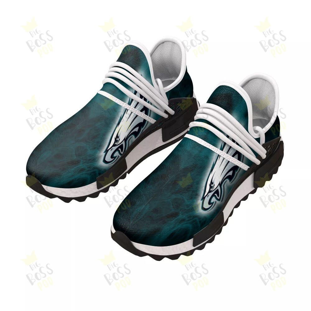 Philadelphia Eagles Official Logo Fire Dark Green Color Grunge Gift For Philadelphia Fans Sport Running Sneakers Shoes