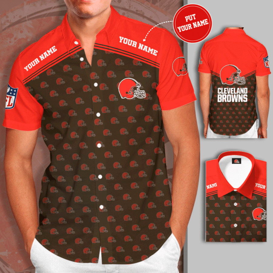 Personalized Cleveland Browns Team All Over Print 3D Hawaiian Shirt-Brown-Tph