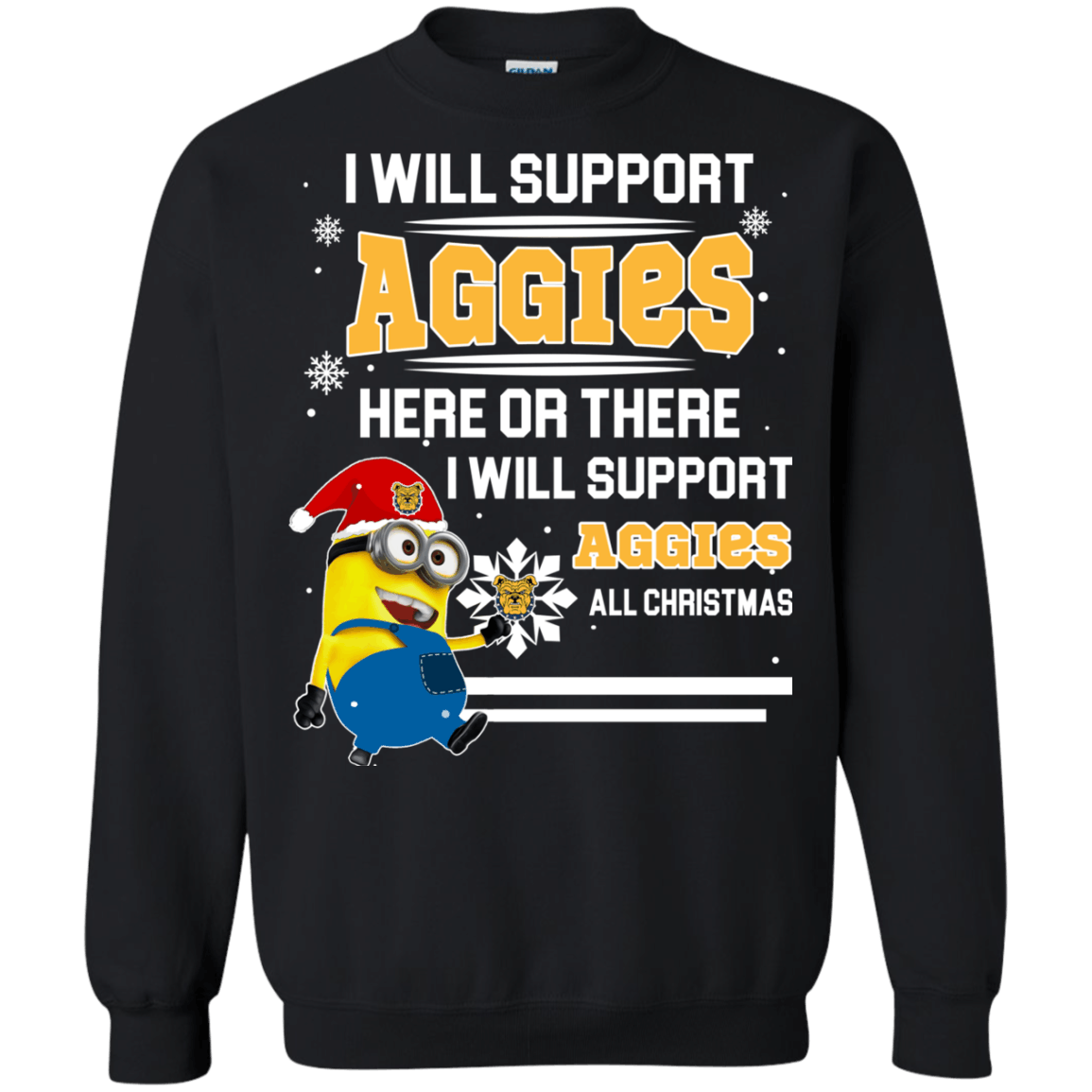 Awesome North Carolina At Aggies Minion Ugly Christmas Sweater 2023S Support Here Or There All Christmas Sweatshirts