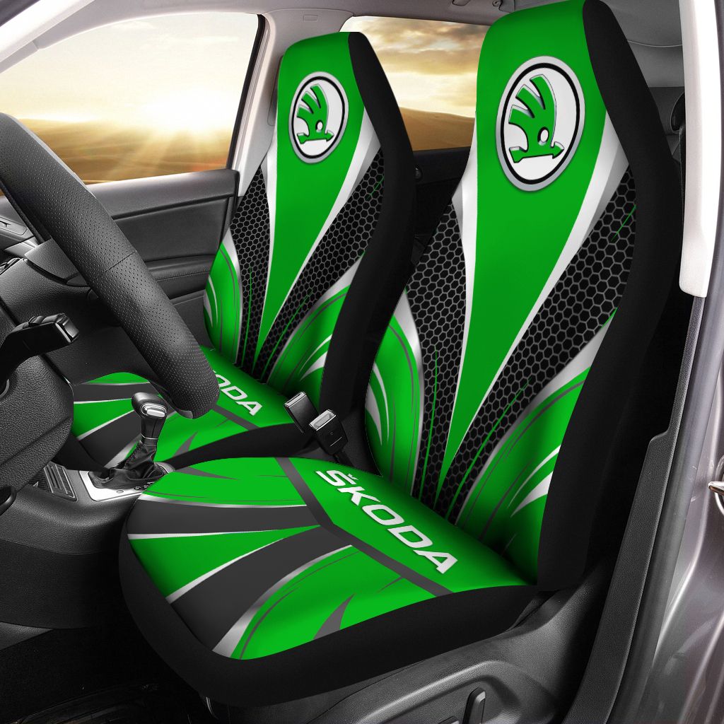 Škoda Auto NQP-NH Car Seat Cover (Set of 2) Ver 1 (Green)