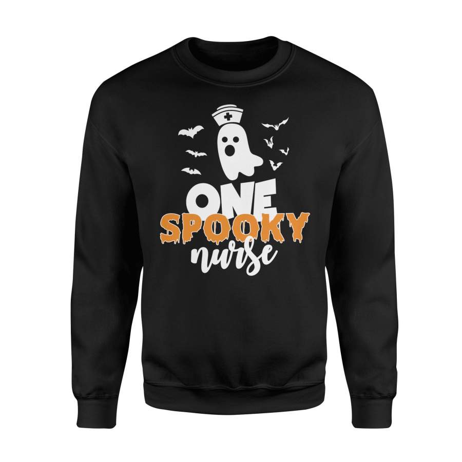 One Spooky Funny Nurse Ghost Halloween Sweatshirt