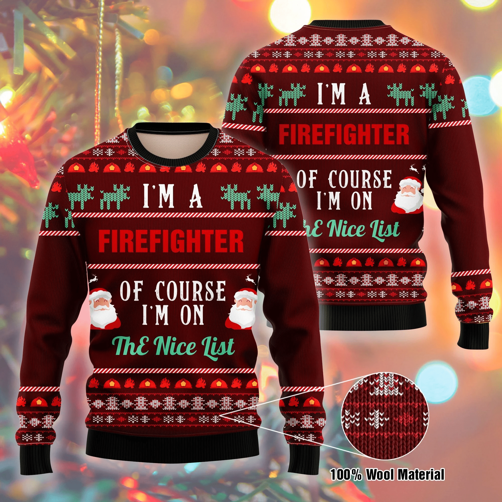 I Am A Firefighterugly Christmas Sweater For Men And Women