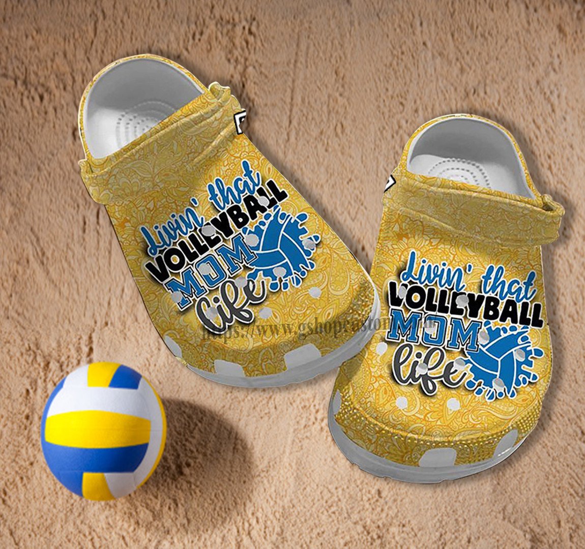 Volleyball Mom Life Crocs Shoes Birthday Gift Wife Mother Day- Volleyball Mom Boho Vintage Shoes Croc Clogs Customize- Cr-Ne0176