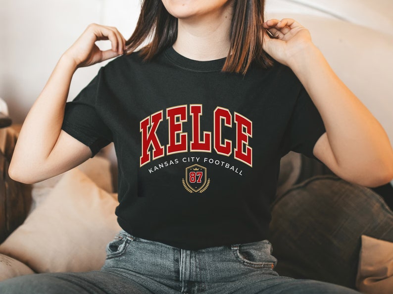 Travis Kelce Football Crewneck, Travis Kelce Sweatshirt, Football Fan Tee, Gift For Girlfriend Or Wife, Kansas City