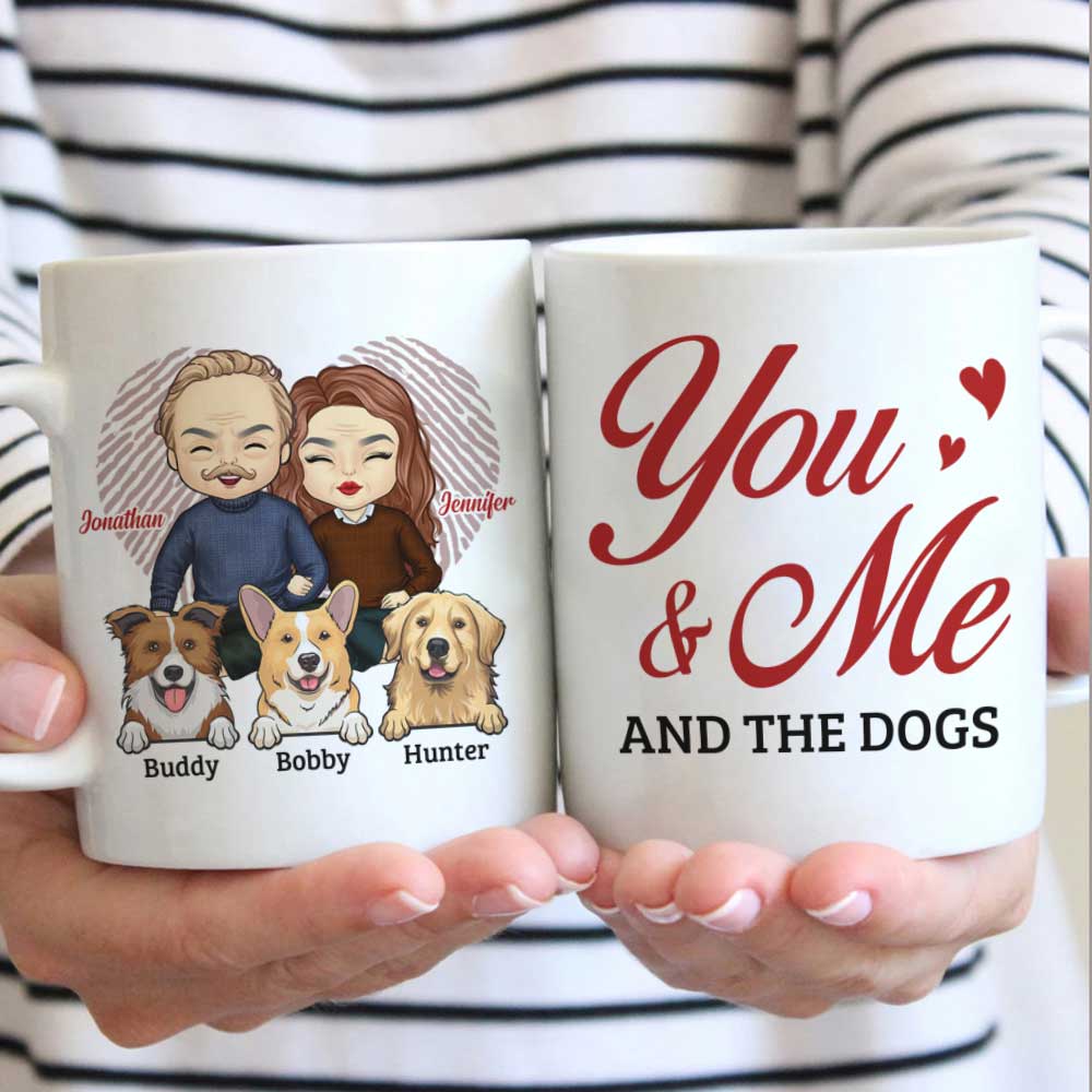 You, Me & The Dogs – Personalized Mug – Gift For Couples, Husband Wife