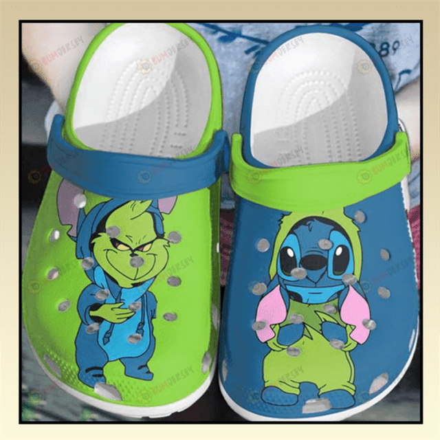 Stitch And Grinch Crocss Crocband Clog Comfortable Shoes – Aop Clog