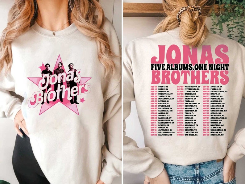 Jonas Brothers Retro Shirt, Jonas Five Albums One Night Tour Shirt, Jonas Brothers 2023 Tour Shirt, Jonas 90’S Tee